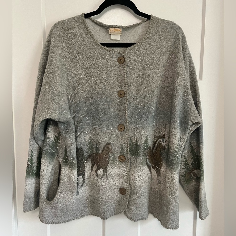Vintage/Y2K Horse Cardigan 🐴